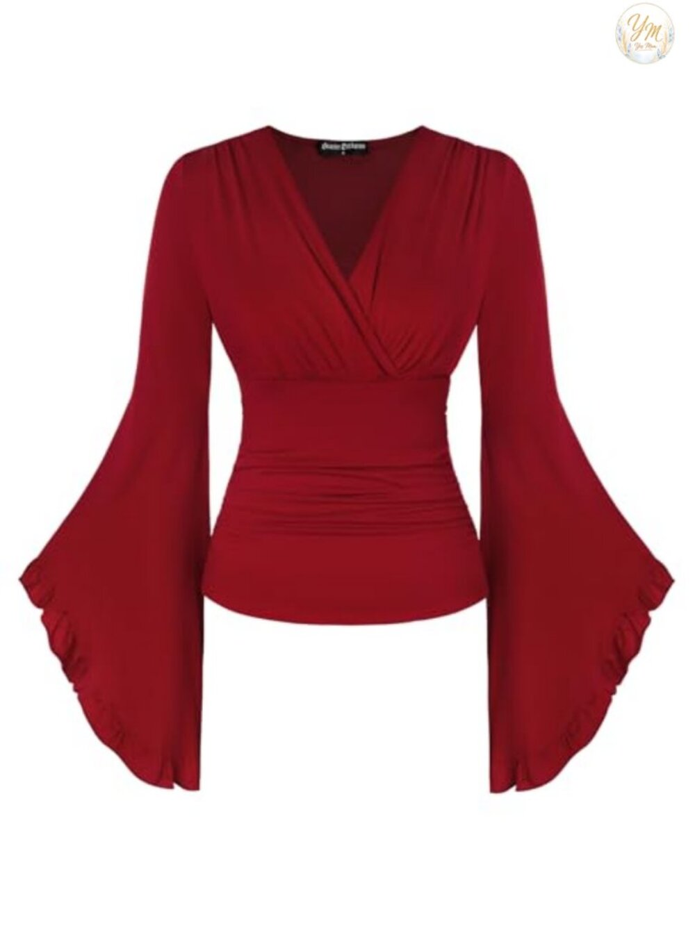 Women's Renaissance Bell Sleeve V Neck Blouse Peasant Top